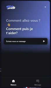 SpinAura Casino chat en direct avec fenêtre d’assistance en français